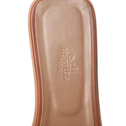 Hermes Box Calfskin Oran Sandals 40 Gold 7 of 9
