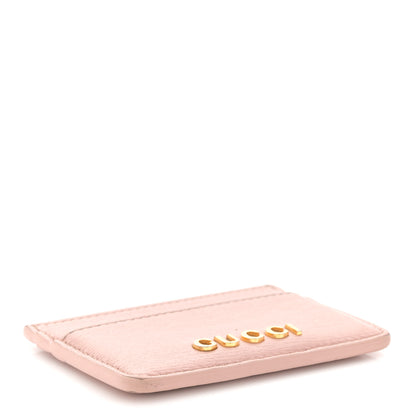 Gucci Calfskin Script Card Holder Light Pink 4 of 8
