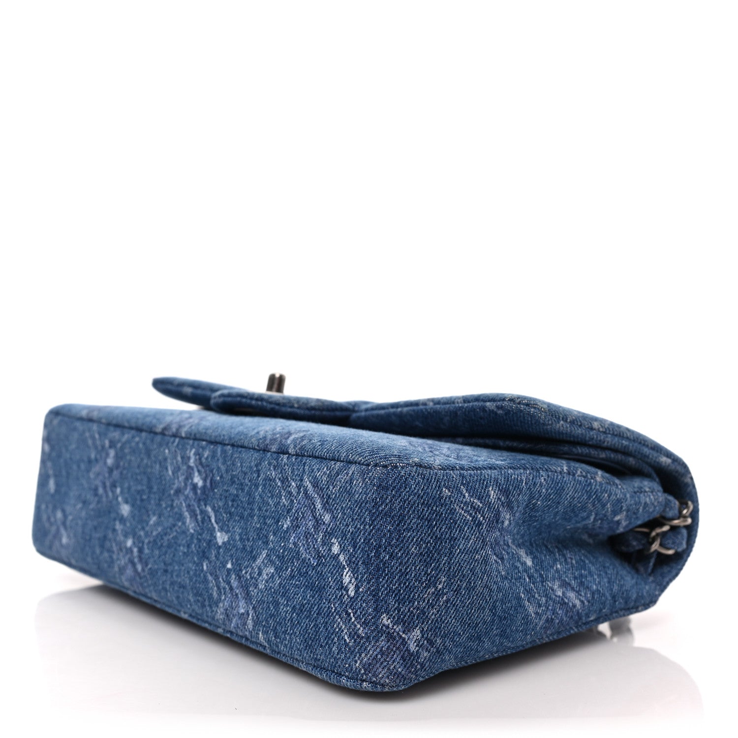 Chanel Denim Bleached Chain Medium Double Flap Blue 8 of 8
