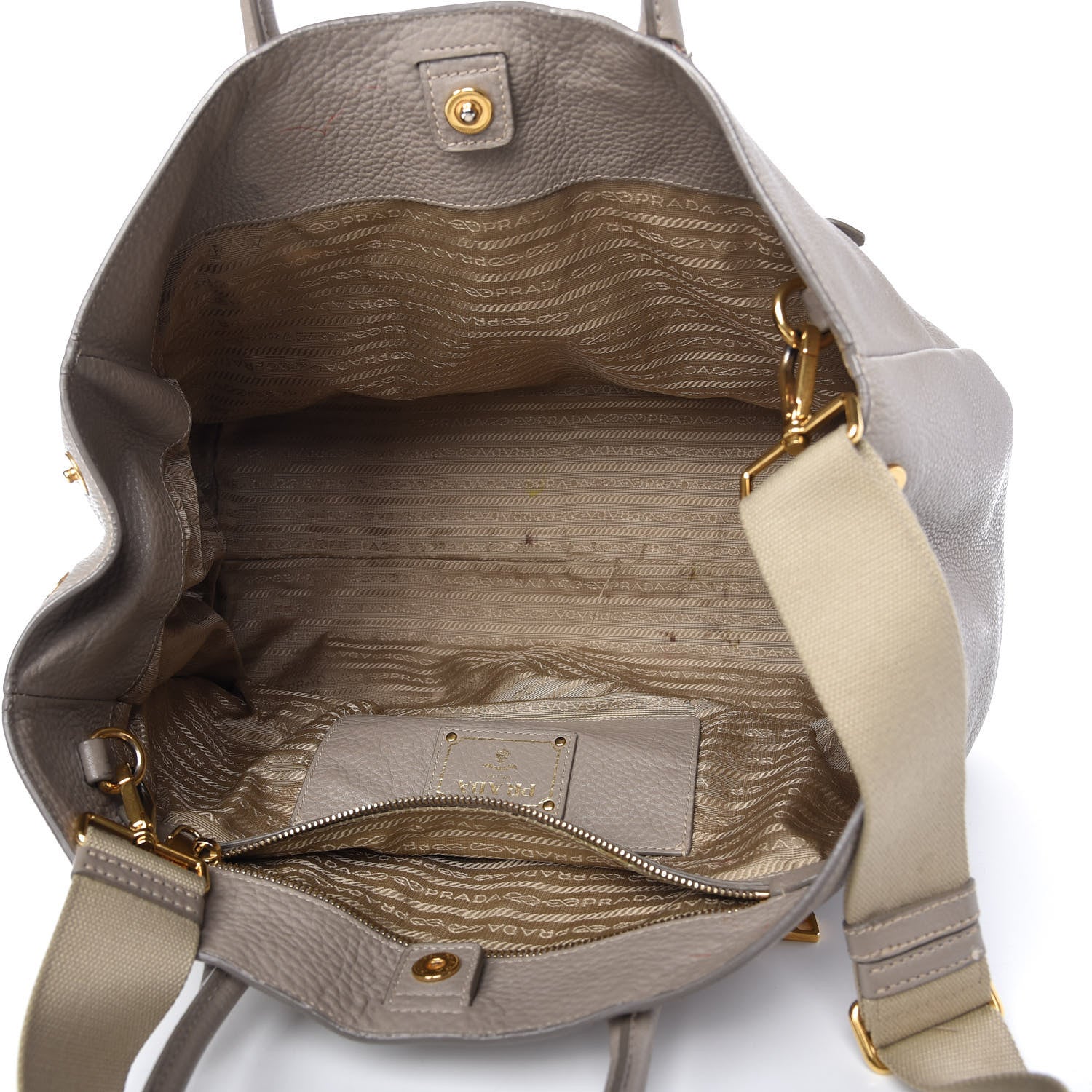 Prada Vitello Daino Tote Argilla 5 of 12