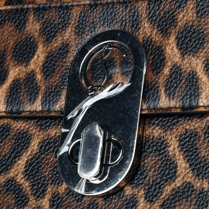Christian Louboutin Calfskin Leopard Elisa Baguette Brown 5 of 5