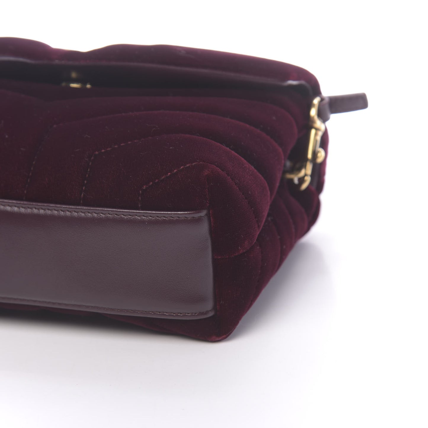 Velvet Y Quilted Monogram Toy Loulou Crossbody Bag French Burgundy