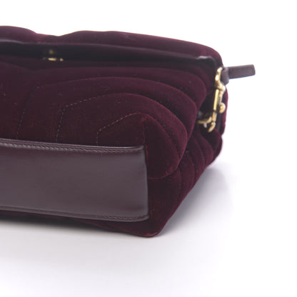 Saint Laurent Velvet Y Quilted Monogram Toy Loulou Crossbody Bag French Burgundy 8 of 10