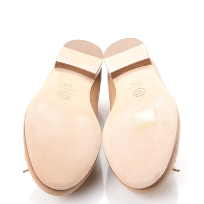 Chanel Lambskin Cap Toe CC Ballerina Flats 37.5 Dark Beige 5 of 14