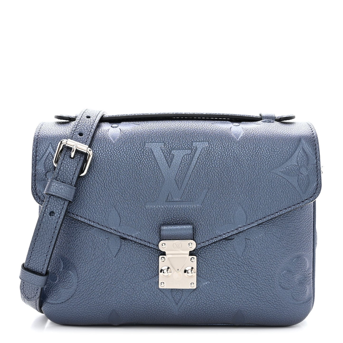 Metallic Empreinte Monogram Giant Pochette Metis Navy Nacre