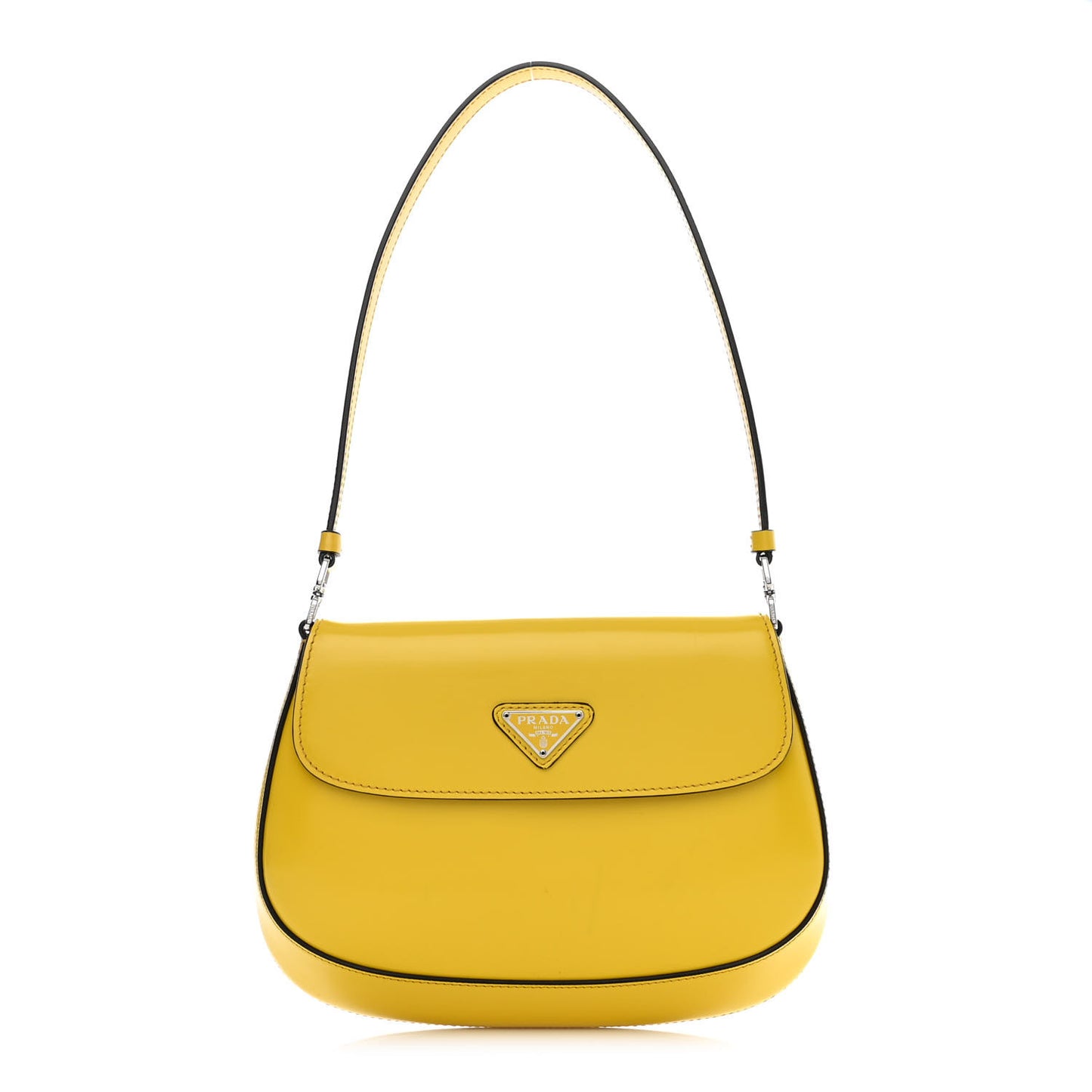 Spazzolato Cleo Flap Shoulder Bag Sole Black