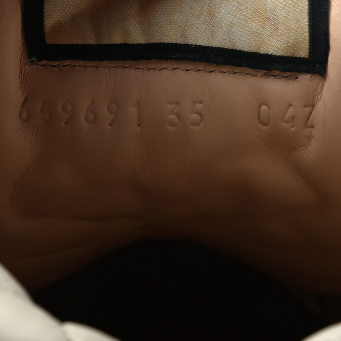 Calfskin GG Supreme Monogram Nappa Quilted Lace Up Ankle Boots 35 Mystic White Beige