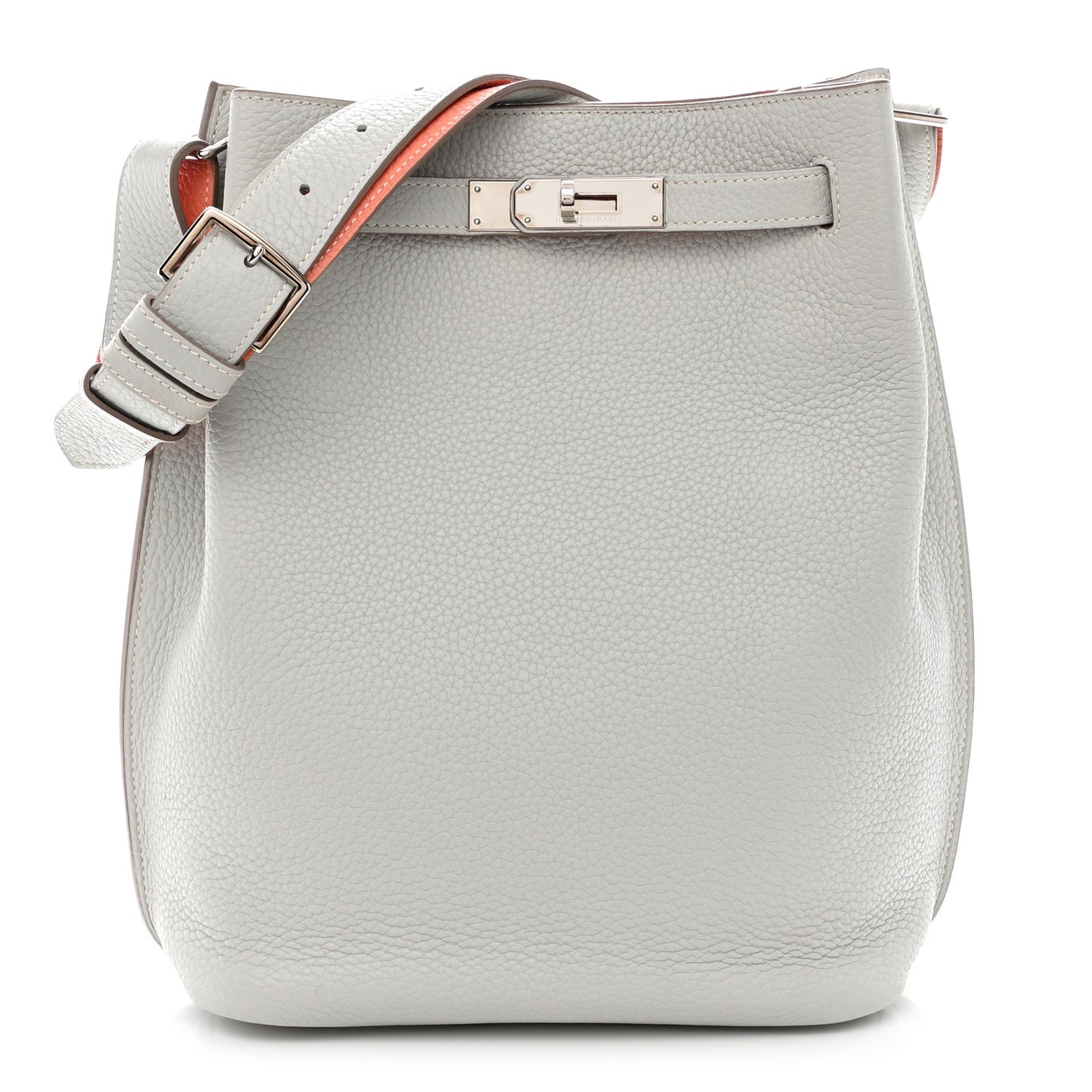 Taurillon Clemence Verso So Kelly 22 Gris Perle Crevette