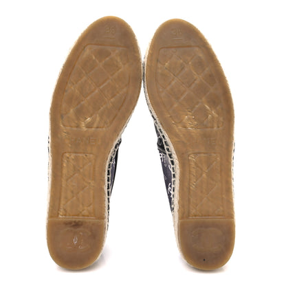 Chanel Mesh Grosgrain CC Espadrilles 36 Black White 7 of 9