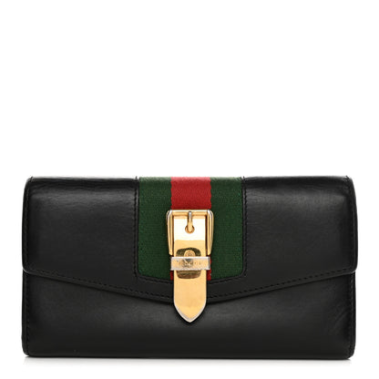 Gucci Calfskin Sylvie Continental Wallet Black 1 of 10