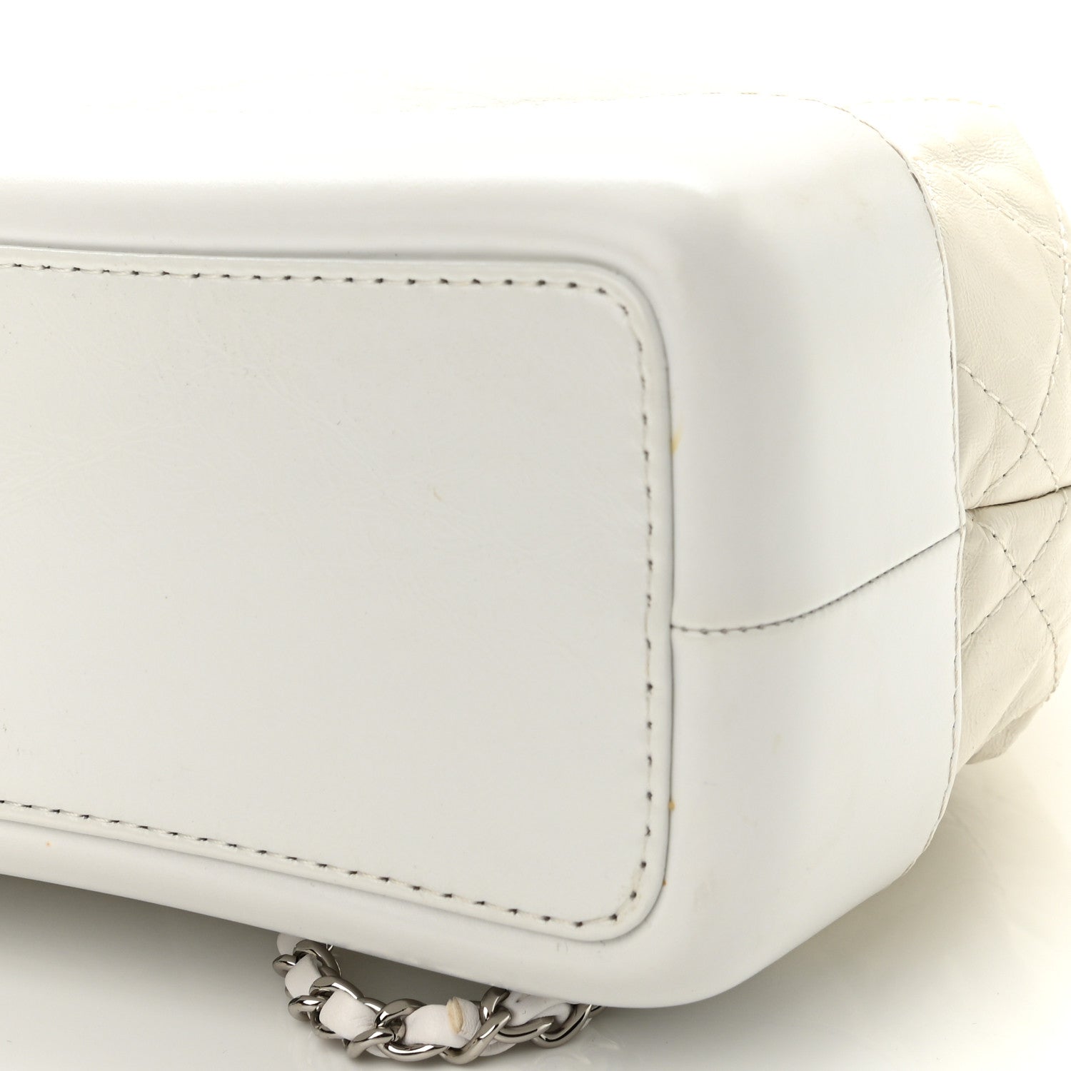 Chanel Aged Calfskin Quilted Small Gabrielle Backpack White 10 of 11