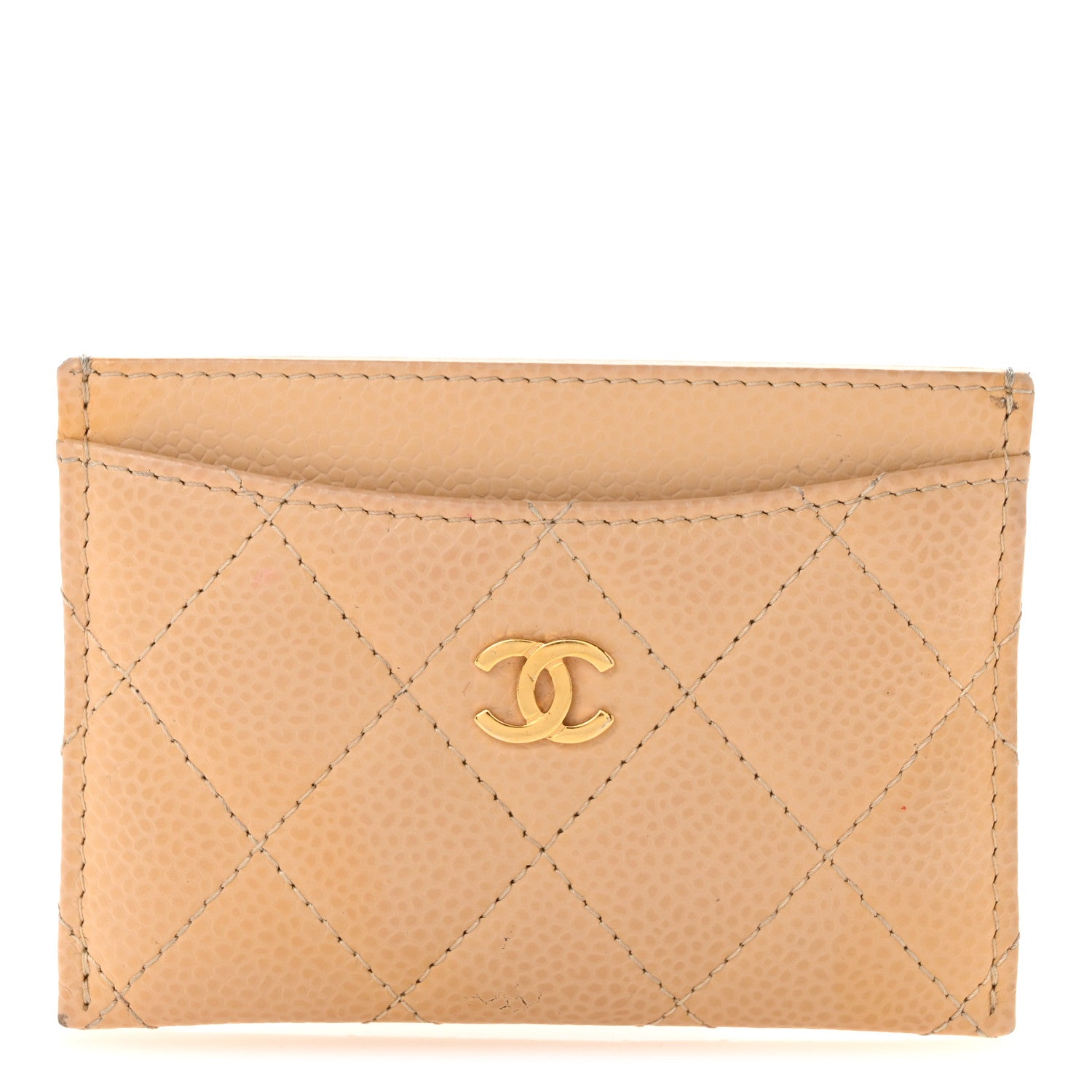 Chanel Caviar Quilted Card Holder Beige 1 of 12