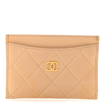 Chanel Caviar Quilted Card Holder Beige 1 of 12
