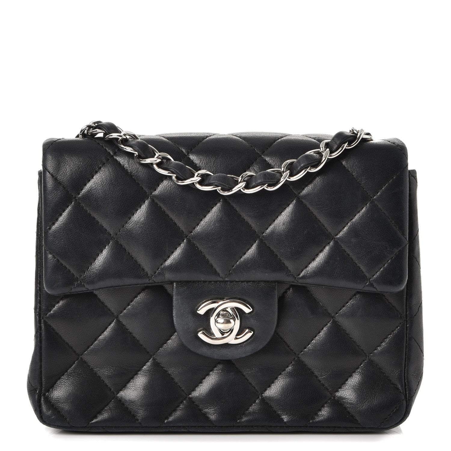 Chanel Lambskin Quilted Mini Square Flap Black 1 of 11
