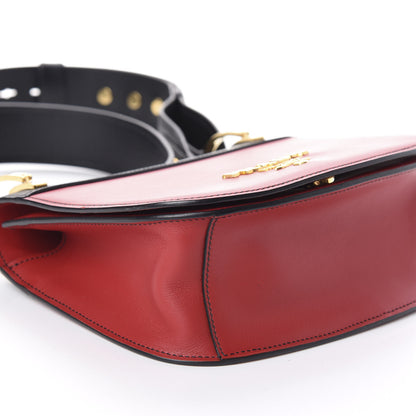 Prada City Calfskin Pionniere Saddle Bag Fuoco Black 8 of 9