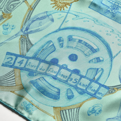 Hermes Silk The Horsawards Scarf 90 Vert Jade Turquoise Anthracite 3 of 8