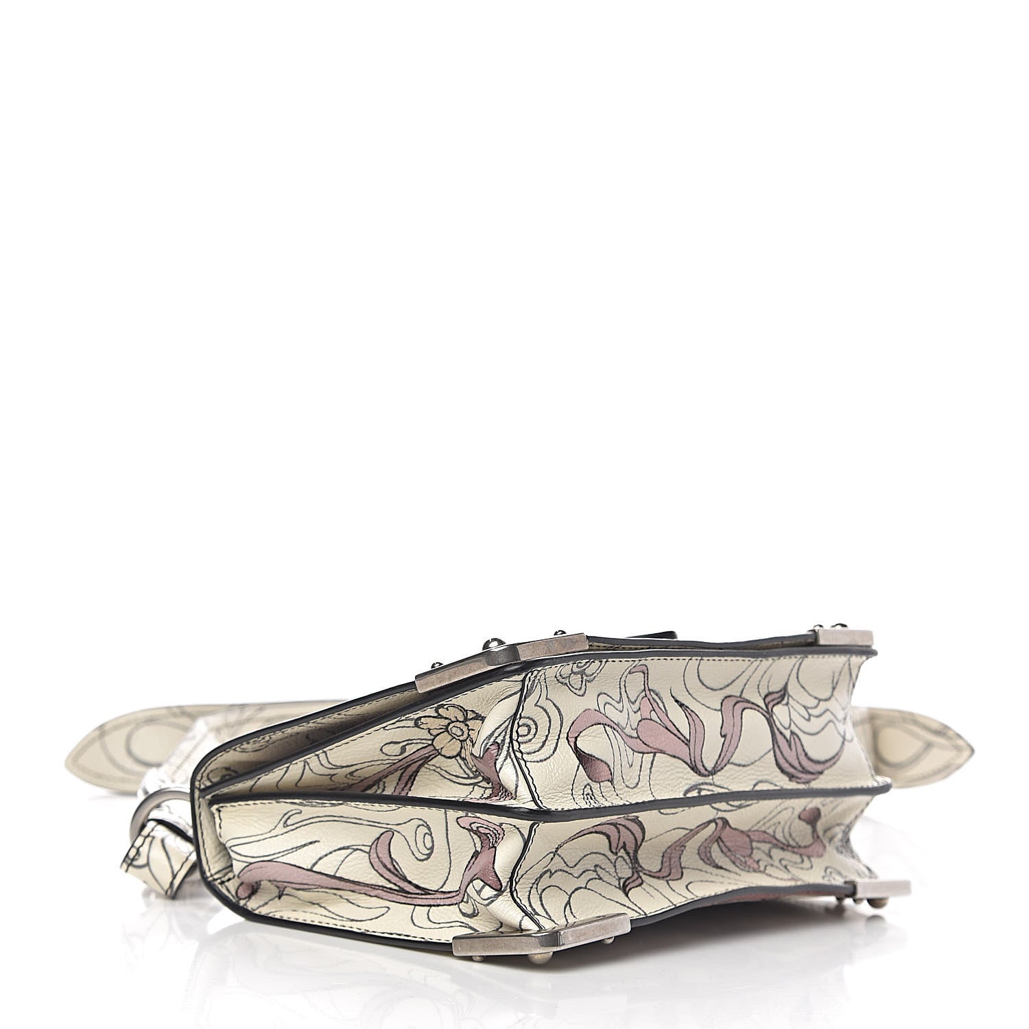 Prada X JAMES JEAN Glace Calfskin Rabbit Print Cahier Bag Opaline 4 of 9