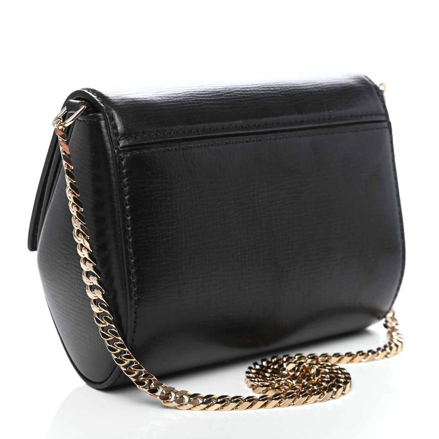 Textured Calfskin Micro Pandora Box Clutch Black
