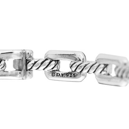 David Yurman Sterling Silver Diamond Blue Topaz Novella Three Stone Bracelet 4 of 4