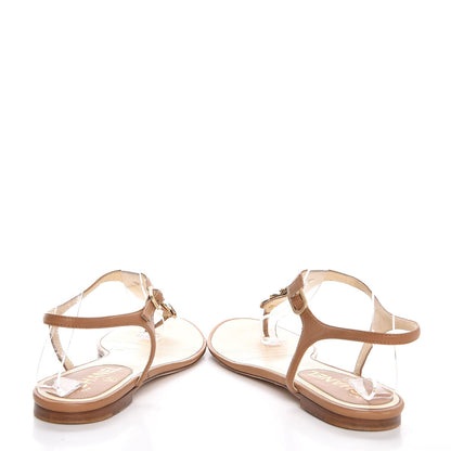 Chanel Calfskin Medallion Thong Sandals 38 Beige 6 of 9