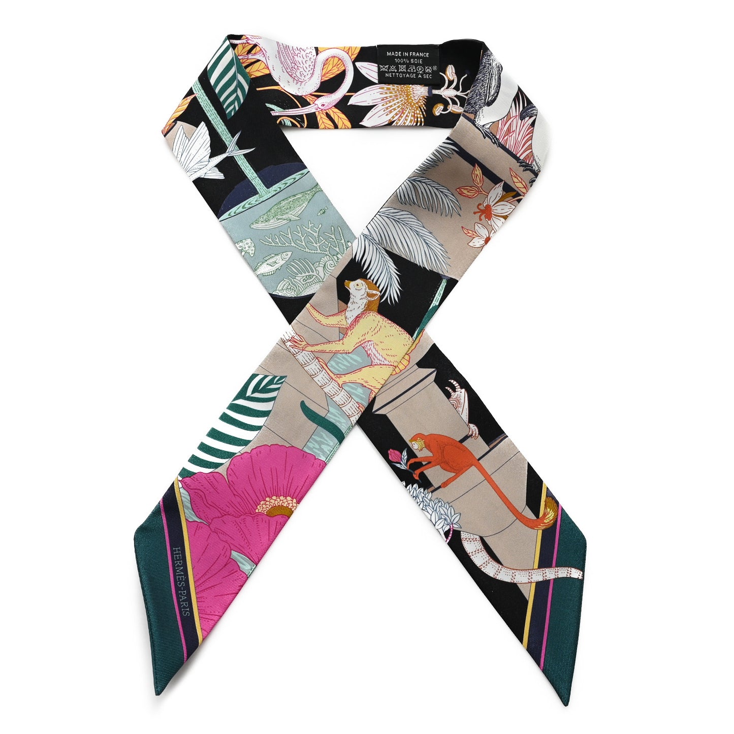 Silk Precious Paradise Twilly Black Beige Multicolor