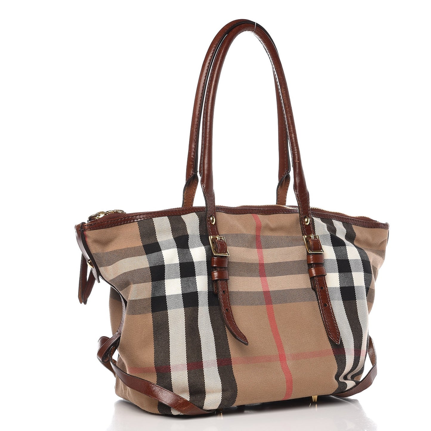 House Check Bridle Calfskin Small Salisbury Tote Tan