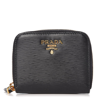 Prada Vitello Move Metal Coin Purse Nero Black 1 of 7