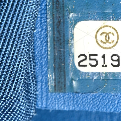 Chanel Lambskin Quilted Fold Over Clutch Blue 7 of 7
