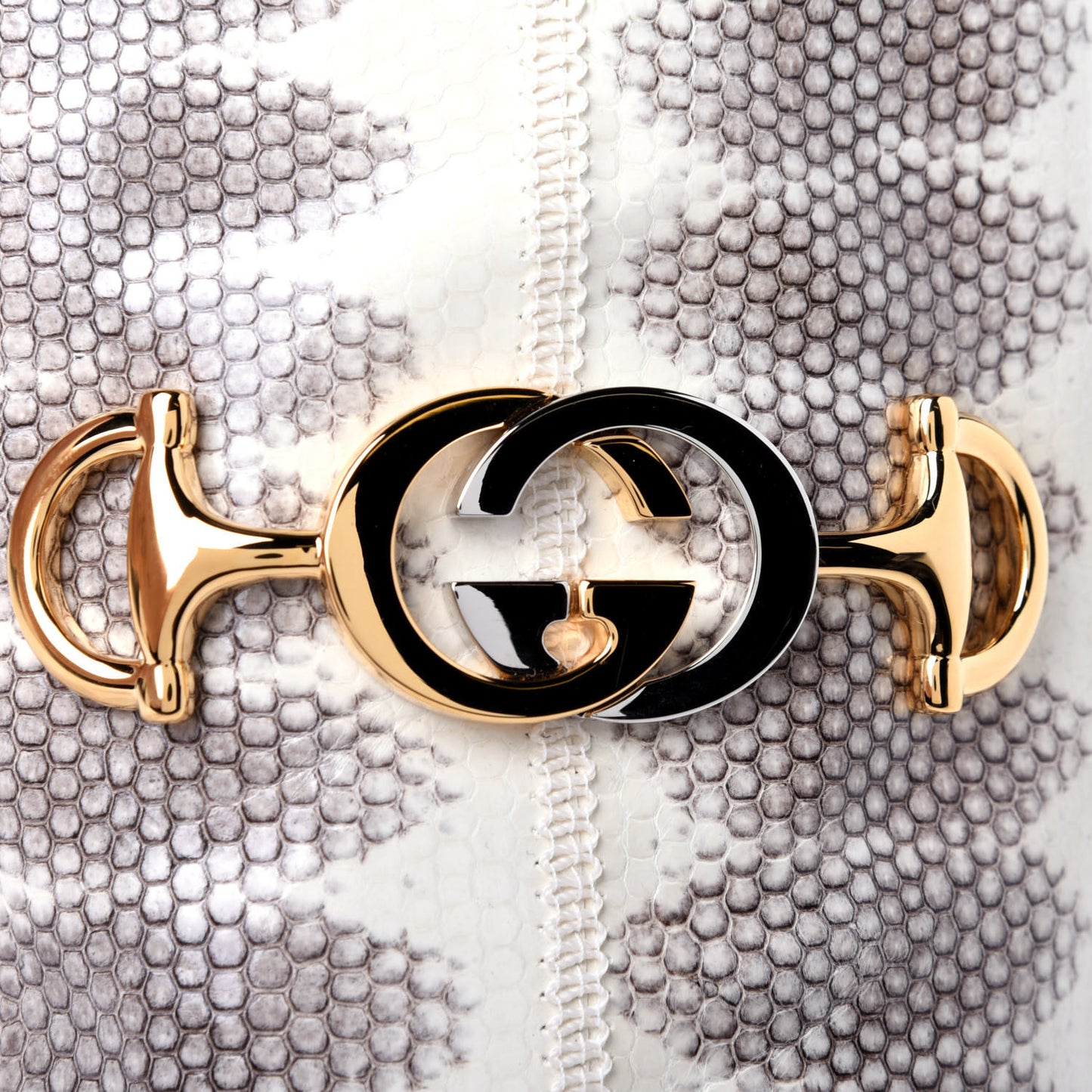 Snakeskin Mini Zumi Bucket Bag Grey