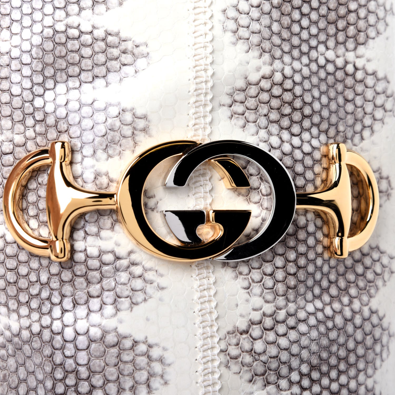 Gucci Snakeskin Mini Zumi Bucket Bag Grey 9 of 10