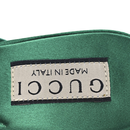 Gucci Raso Seta Malaga Kid Crystal Horsebit Sandals 37 Jade Caribbean Green 9 of 12