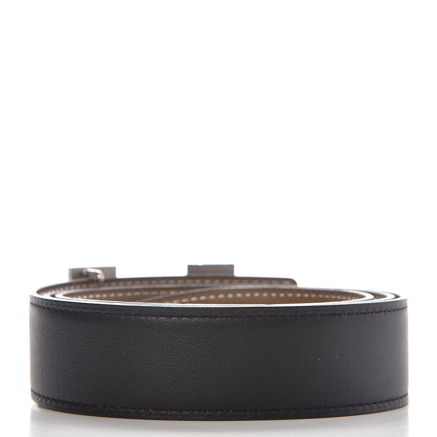 Hermes Swift Epsom 32mm H Belt 85 Black Etoupe 4 of 7