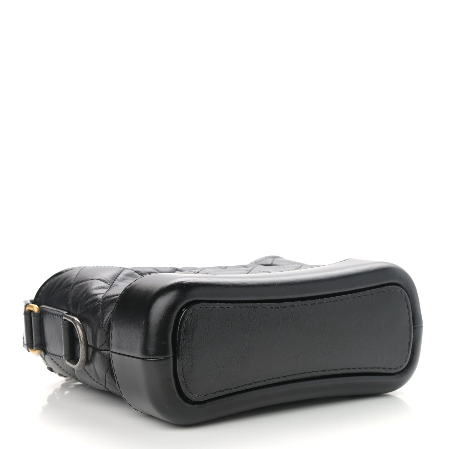 Aged Calfskin Quilted Small Gabrielle Hobo Black