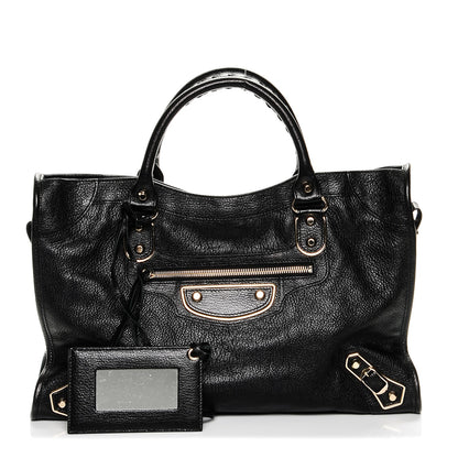 Balenciaga Chevre Gold Metallic Edge Hardware City Black 1 of 6