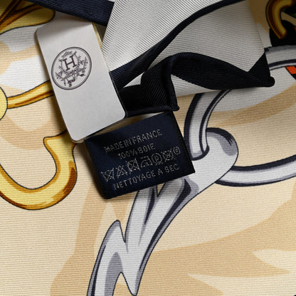 Hermes Silk Brides Et Destin Scarf 90 White Marine Multicolor 3 of 5