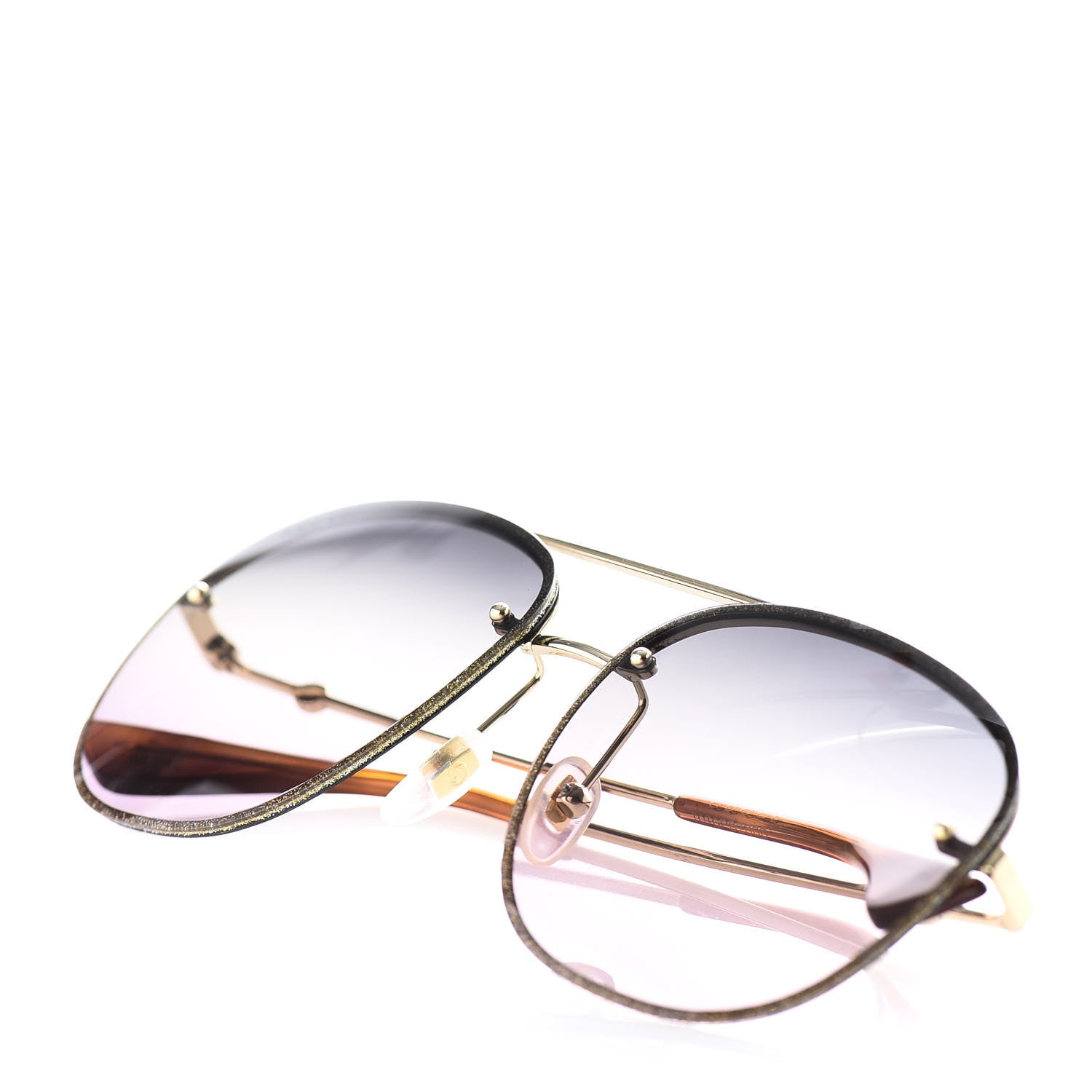 Gucci Metal Aviator Glitter Sunglasses GG0227S Gold 9 of 10