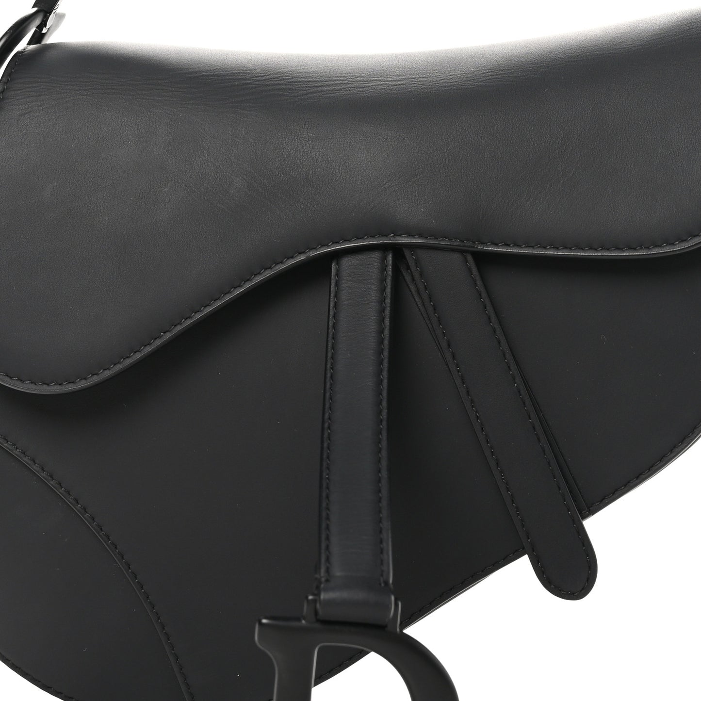 Ultra Matte Calfskin Saddle Bag Black