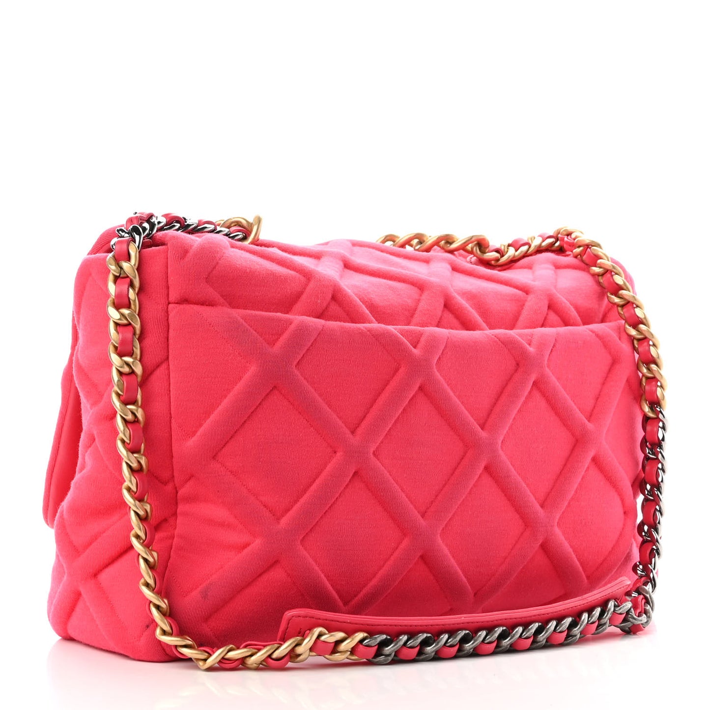 Jersey Lambskin Quilted Maxi Chanel 19 Flap Dark Pink