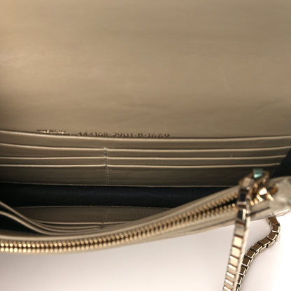 Balenciaga Calfskin Crocodile Embossed Classic Gold Hardware Wallet on Chain Beige Latte 4 of 9
