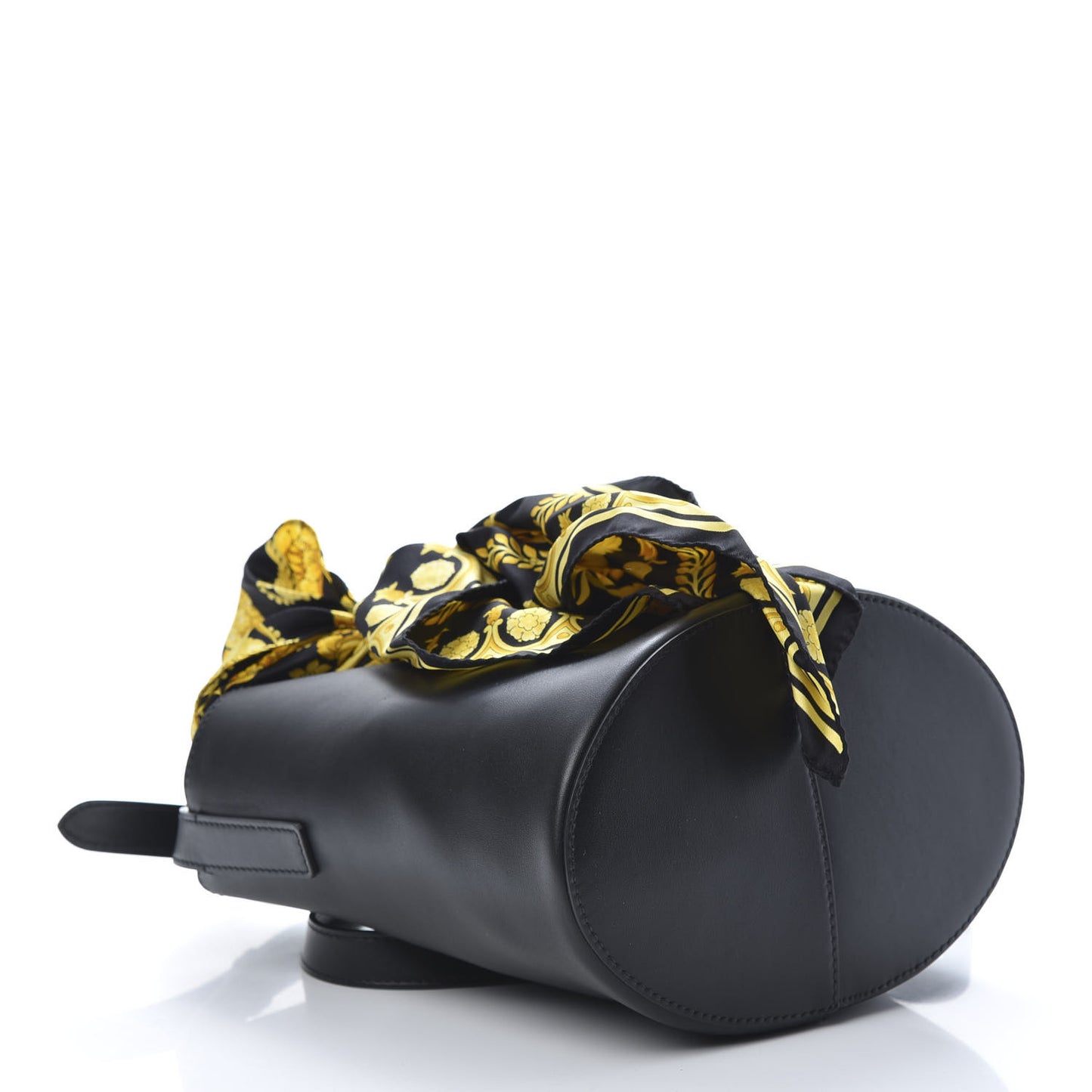 Calfskin Barocco Scarf Bucket Bag Black