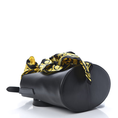 Versace Calfskin Barocco Scarf Bucket Bag Black 5 of 10
