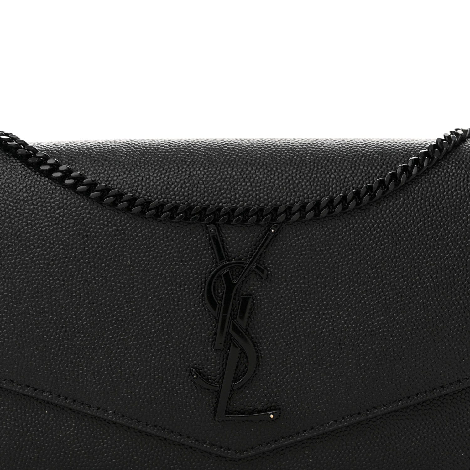 Saint Laurent Grain de Poudre Uptown Chain Wallet Black 9 of 17