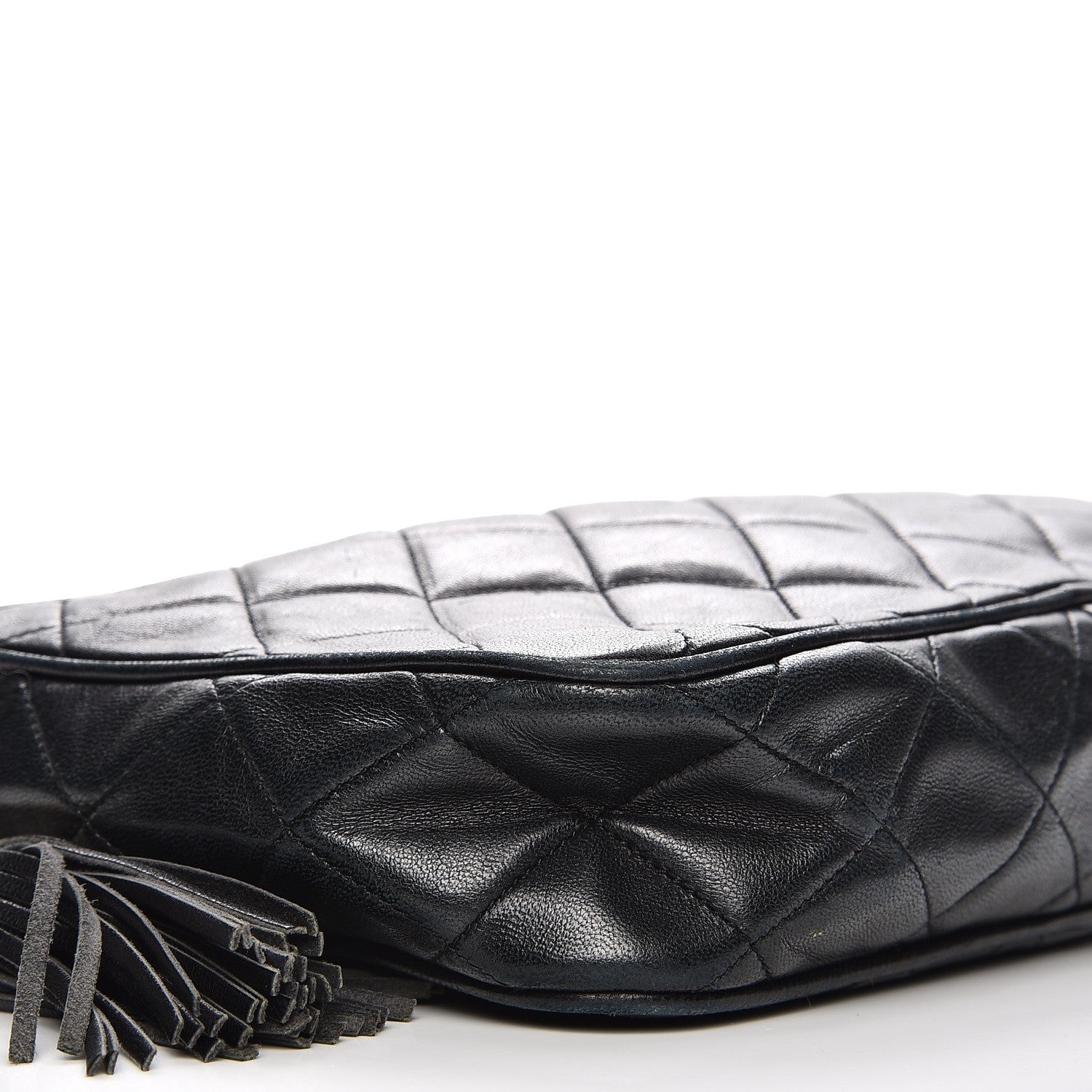 Chanel Lambskin Quilted CC Tassel Camera Case Black 12 of 13