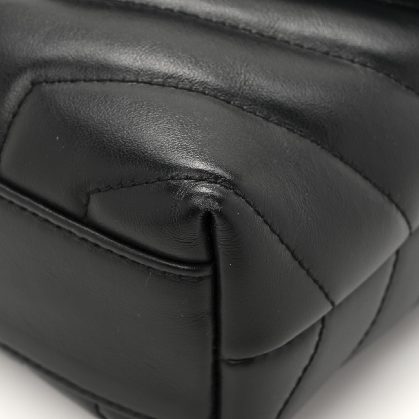 Calfskin Y Quilted Monogram Toy Loulou Crossbody Bag Black