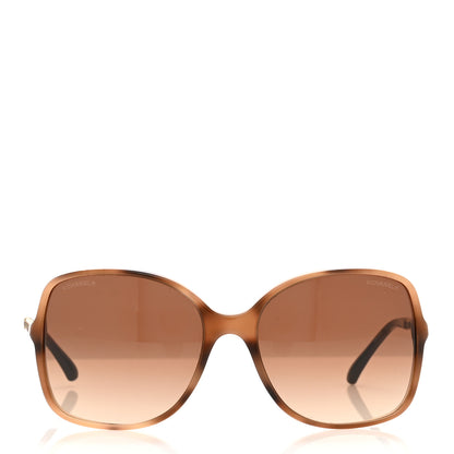 Chanel Acetate Metal Lambskin Chain Square Sunglasses 5210-Q Brown 2 of 7