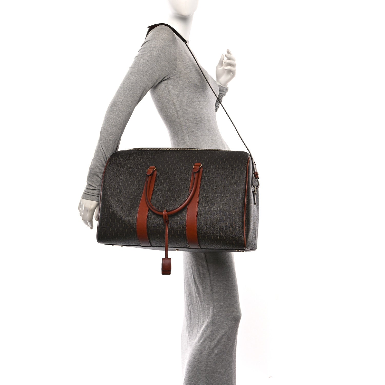 Saint Laurent Canvas Smooth Calfskin Le Monogramme 48H Duffle Chestnut 2 of 13