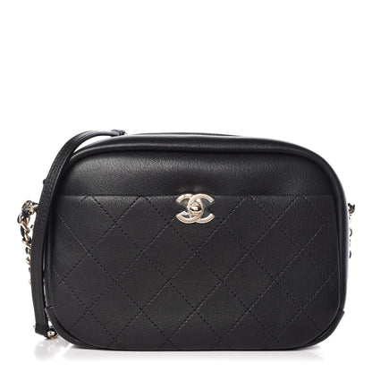 Chanel Goatskin Quilted Large Casual Trip Camera Case Bag Black 1 of 10