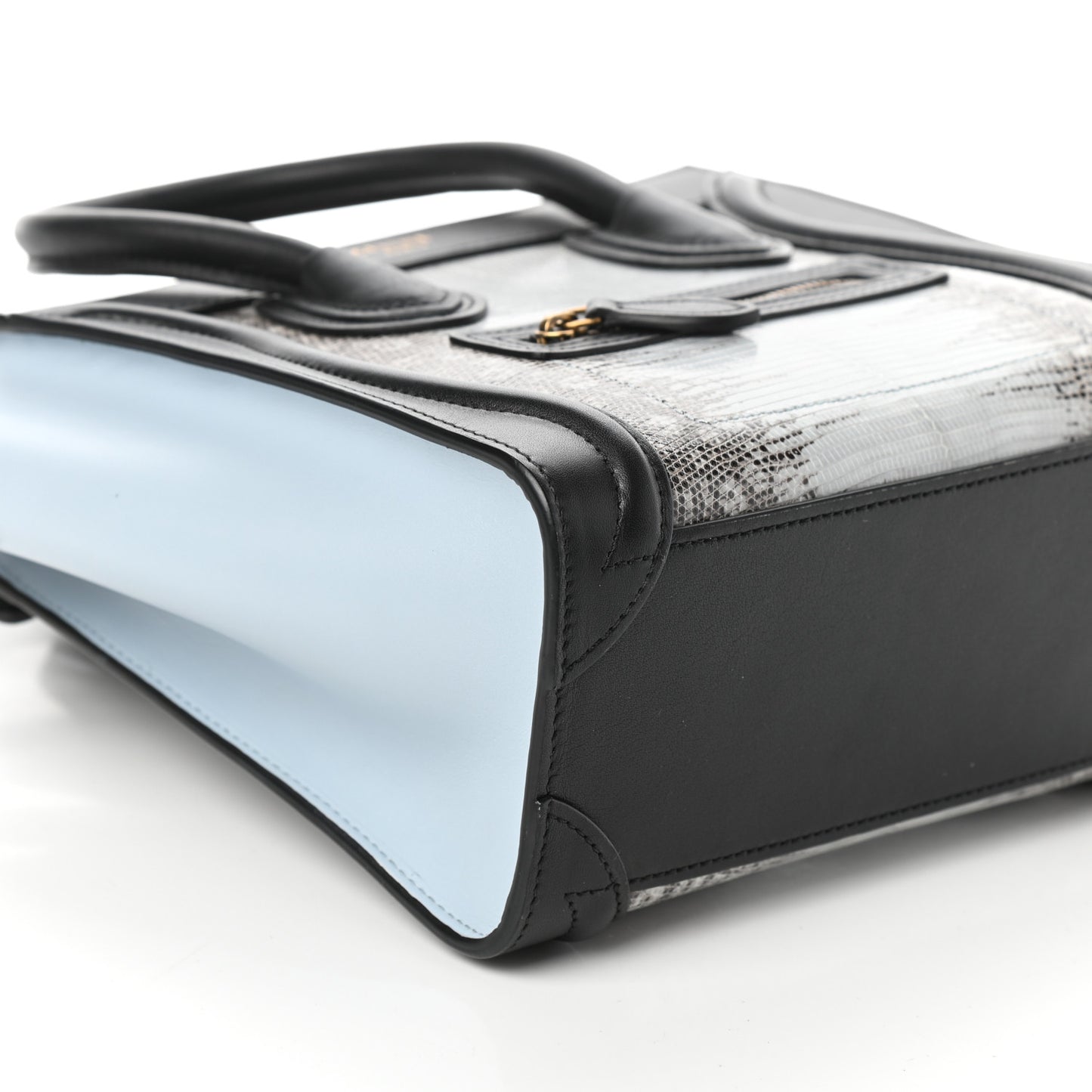 Lizard Smooth Calfskin Nano Tri-Color Luggage Mineral