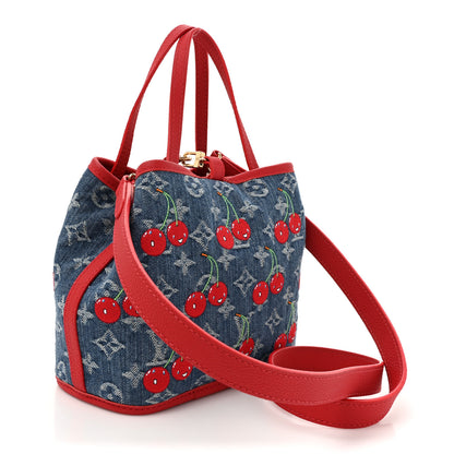 Louis Vuitton LV X TM Monogram Denim Cerises Neverfull Inside Out BB 3 of 13