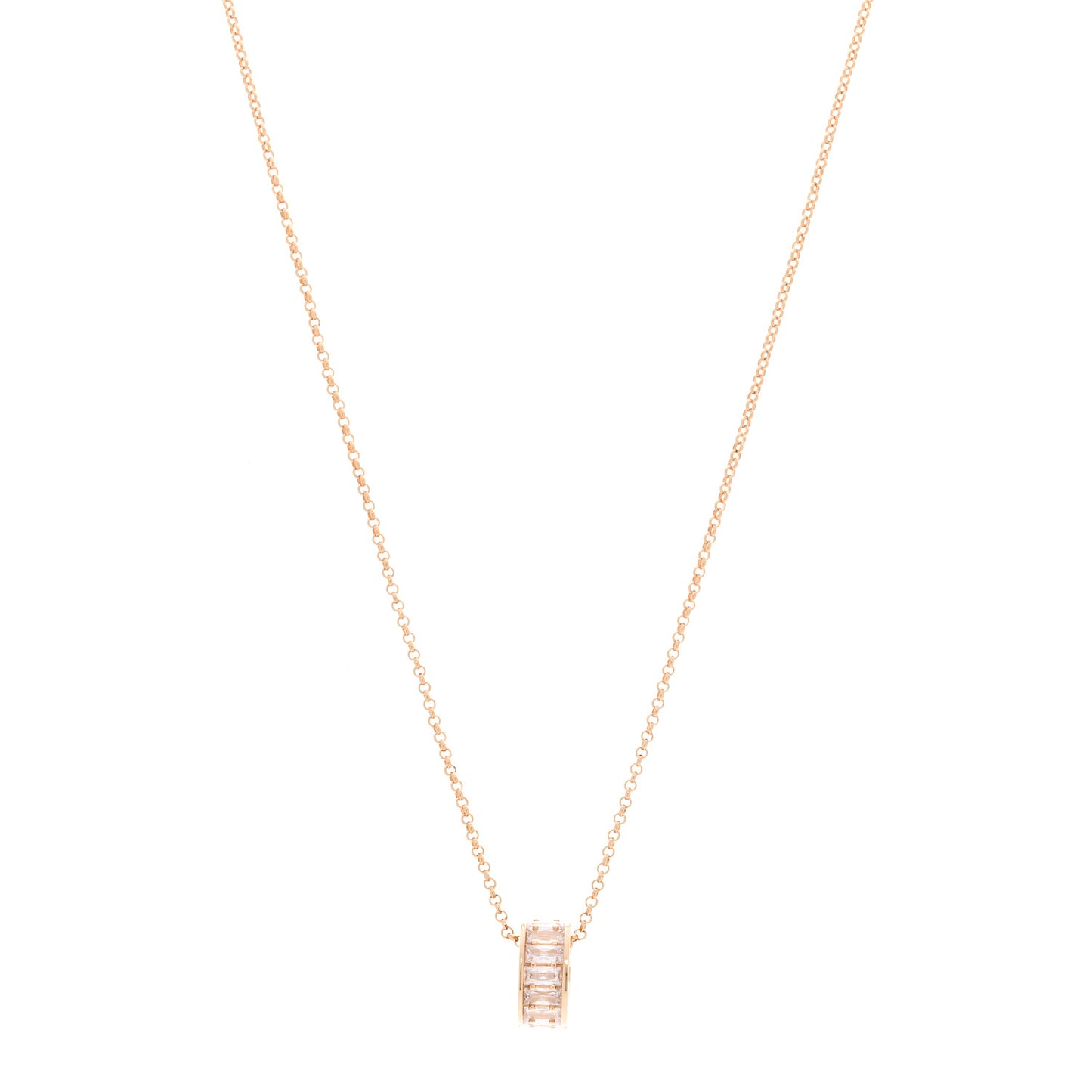 Metal Crystal Blondie Pendant Necklace Gold